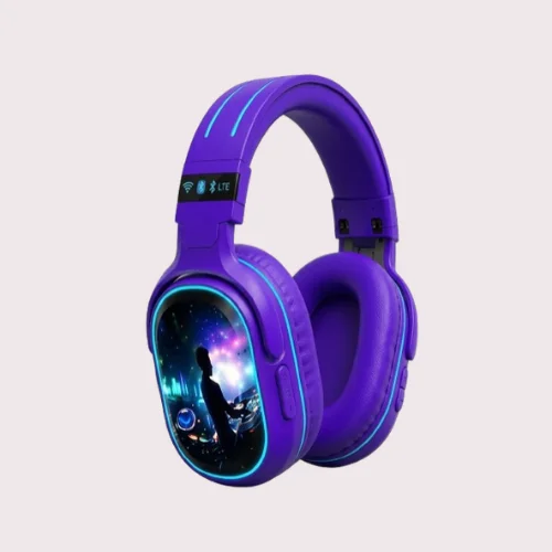 vBEATS Pro Max purple wireless headphones with LED accents