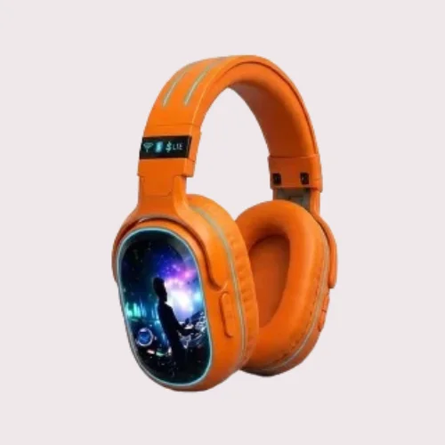 vBEATS Pro orange wireless headphones with LED accents